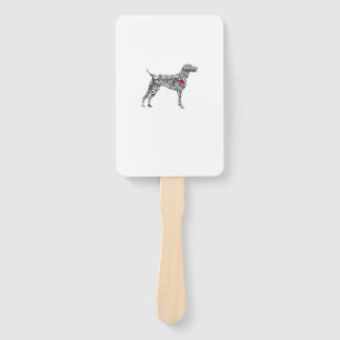 German Shorthair Pointer I GSP Dog Mum I Love Hear Hand Fan