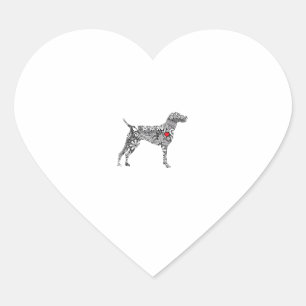 German Shorthair Pointer I GSP Dog Mum I Love Hear Heart Sticker