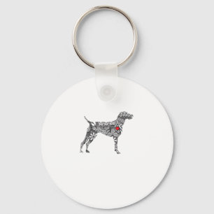 German Shorthair Pointer I GSP Dog Mum I Love Hear Key Ring