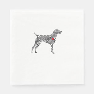 German Shorthair Pointer I GSP Dog Mum I Love Hear Napkin