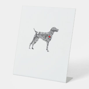 German Shorthair Pointer I GSP Dog Mum I Love Hear Pedestal Sign