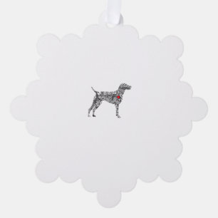 German Shorthair Pointer I GSP Dog Mum I Love Hear Tree Decoration Card