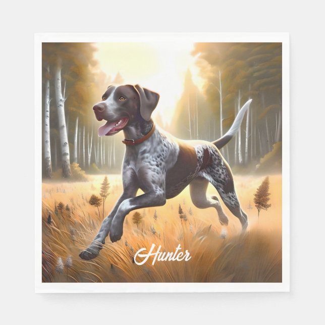German Shorthair Pointer Running Napkin (Front)