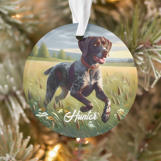 German Shorthair Pointer Running Ornament (Tree)