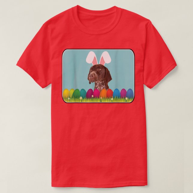 German Shorthair Pointer w Bunny Ears  T-Shirt (Design Front)
