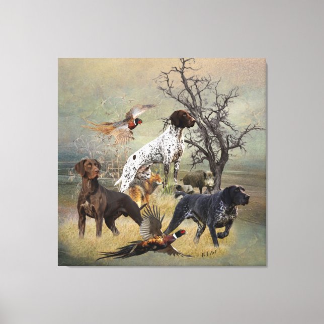 German Shorthair Pointers (GSP) Canvas Print (Front)