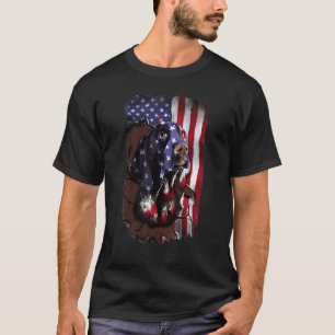 German Shorthaired American Flag  4th Of July T-Shirt