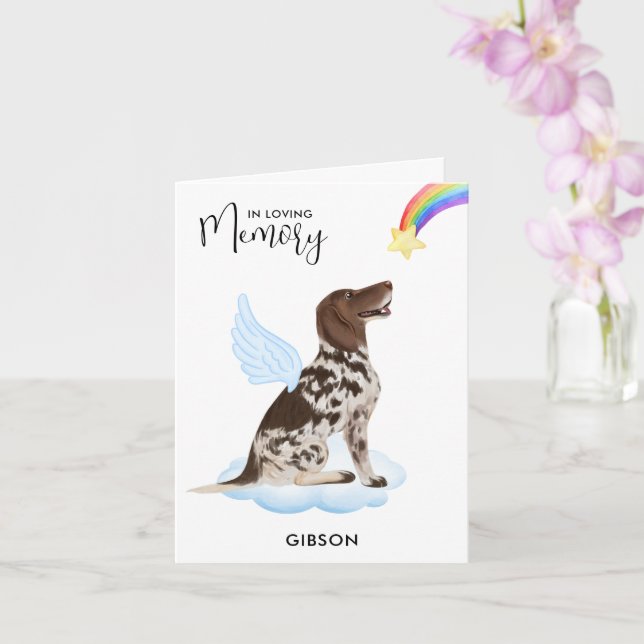 German Shorthaired Angel Dog Pet Loss Sympathy Card (Orchid)