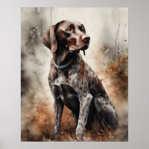 German Shorthaired Dog Art Print Poster