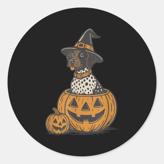 German Shorthaired Inter Halloween Gsp Dog Mum Dog Classic Round Sticker (Front)