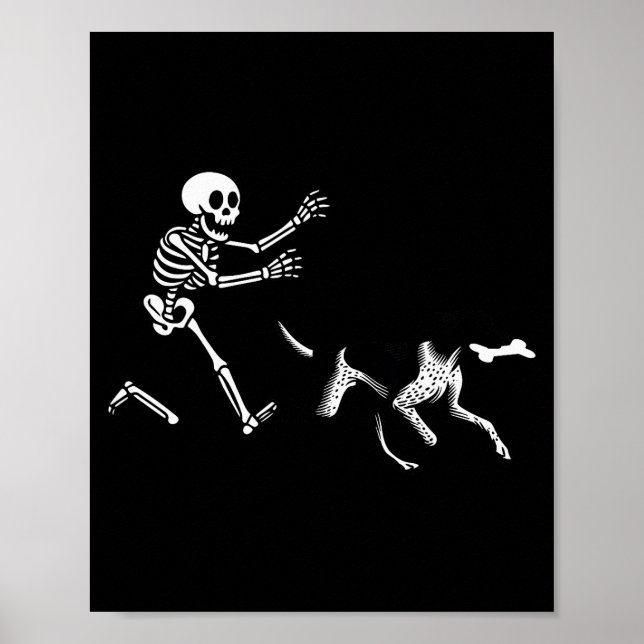 German Shorthaired Inter Running Skeleton Hallowee Poster (Front)