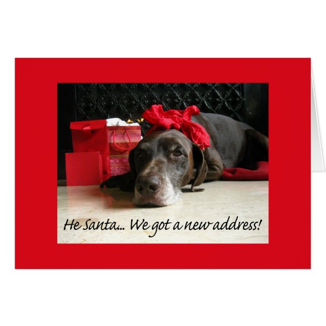 German Shorthaired Merry Christmas  New Address (Front Horizontal)