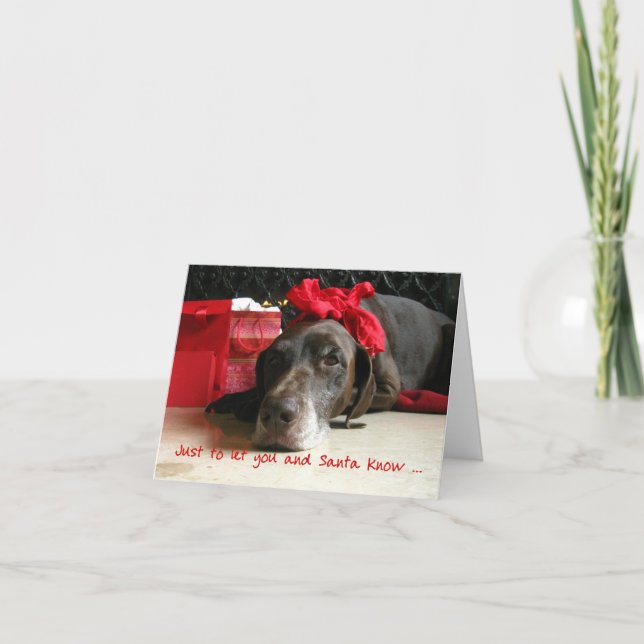 German Shorthaired Merry Christmas  New Address Holiday Card (Front)