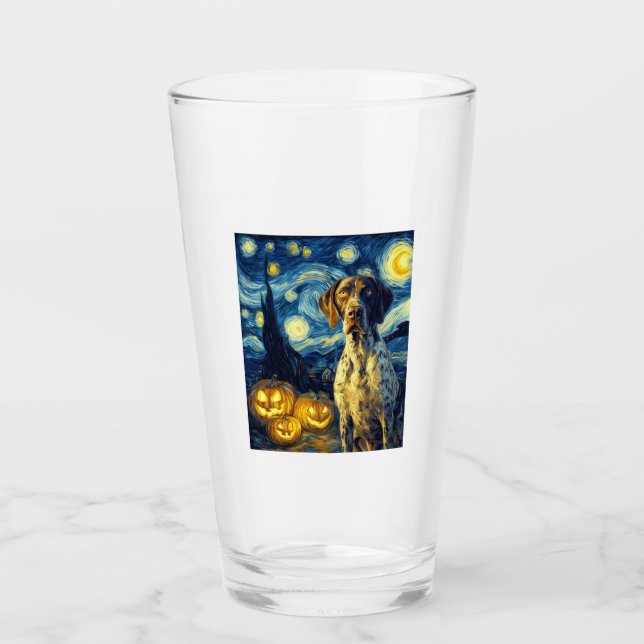 German Shorthaired Pointer 1 Cute Dog Halloween Ja Glass (Front)