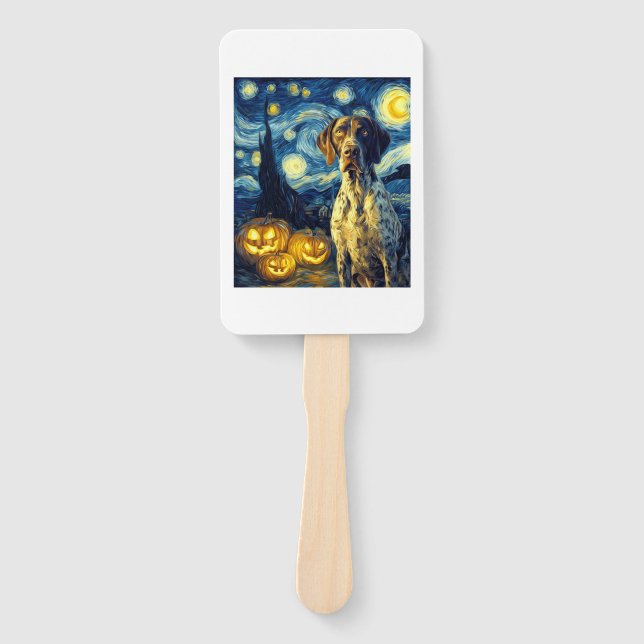 German Shorthaired Pointer 1 Cute Dog Halloween Ja Hand Fan (Front)