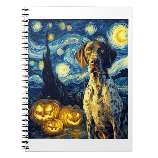 German Shorthaired Pointer 1 Cute Dog Halloween Ja Notebook (Front)