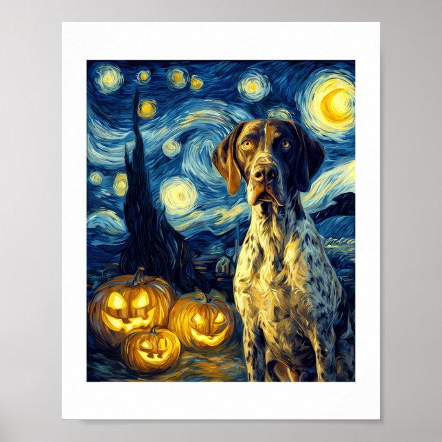 German Shorthaired Pointer 1 Cute Dog Halloween Ja Poster (Front)