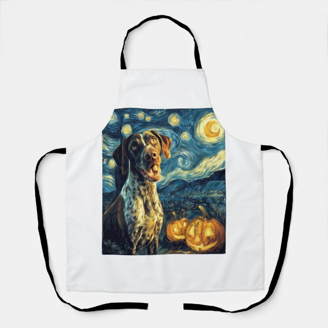 German Shorthaired Pointer 2 Cute Dog Halloween Ja Apron (Front)