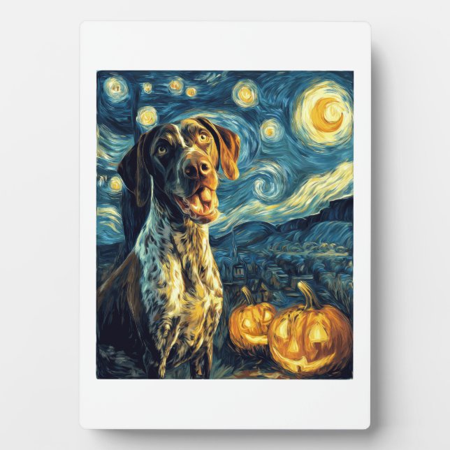 German Shorthaired Pointer 2 Cute Dog Halloween Ja Plaque (Front)