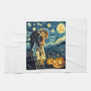 German Shorthaired Pointer 2 Cute Dog Halloween Ja Tea Towel