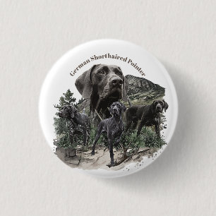 German Shorthaired Pointer 3 Cm Round Badge