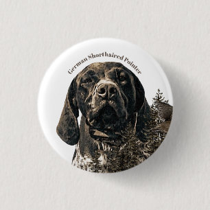 German Shorthaired Pointer 3 Cm Round Badge
