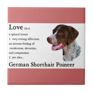 German Shorthaired Pointer Art Love Is Ceramic Tile