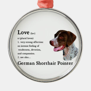 German Shorthaired Pointer Art Love Is Metal Tree Decoration