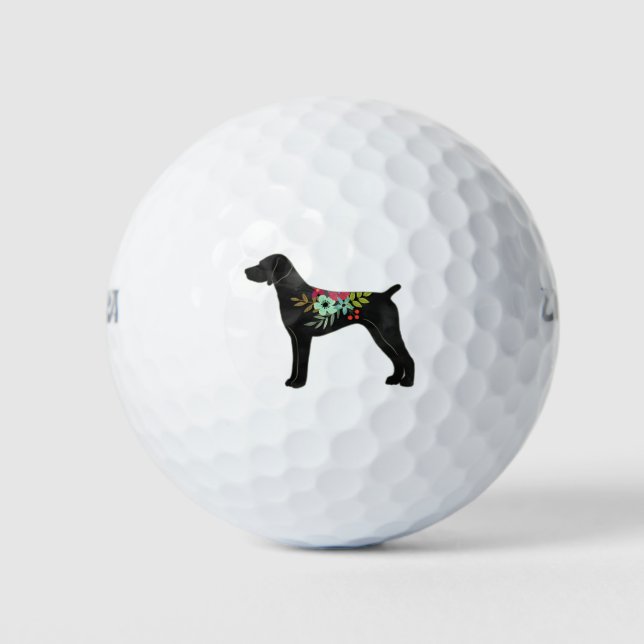 German Shorthaired Pointer Boho Silhouette Golf Balls (Front)