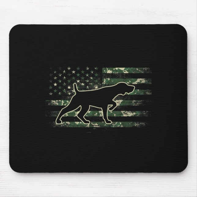 German Shorthaired Pointer Camo American Flag USA Mouse Pad (Front)