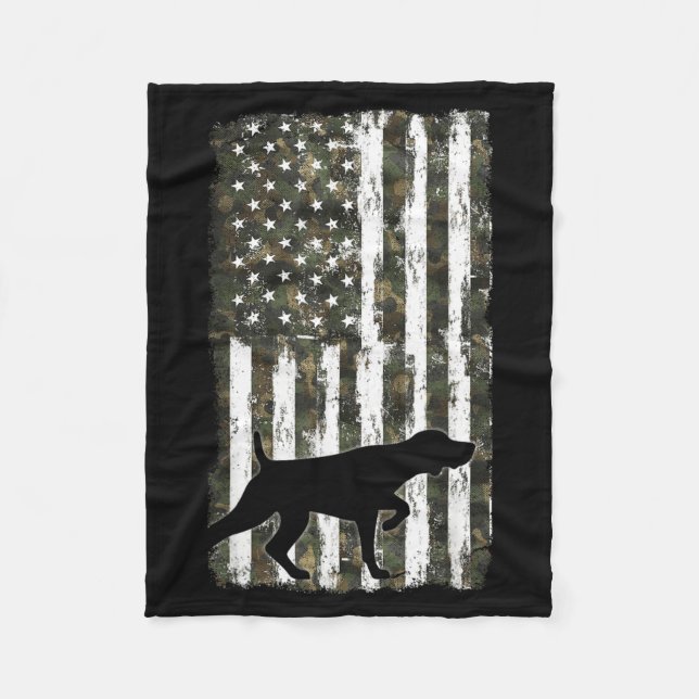 German Shorthaired Pointer Camouflage American Fleece Blanket (Front)