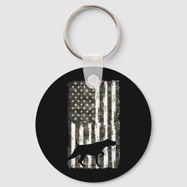 German Shorthaired Pointer Camouflage American Key Ring (Front)