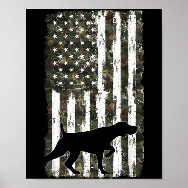 German Shorthaired Pointer Camouflage American Poster (Front)