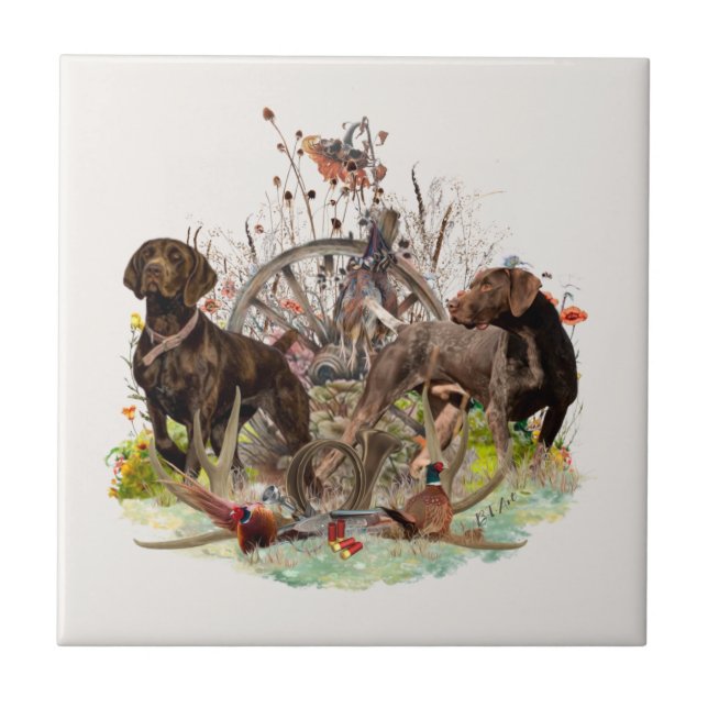 German Shorthaired Pointer      Ceramic Tile (Front)