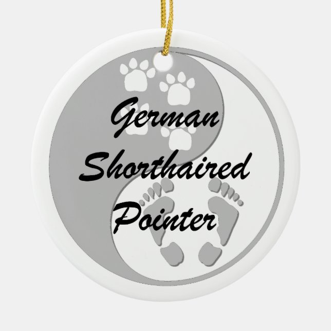german shorthaired pointer ceramic tree decoration (Front)
