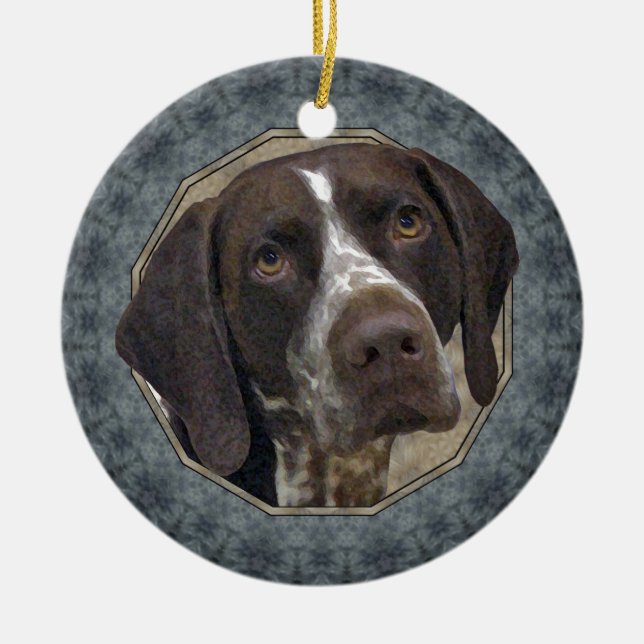 German Shorthaired Pointer Ceramic Tree Decoration (Front)