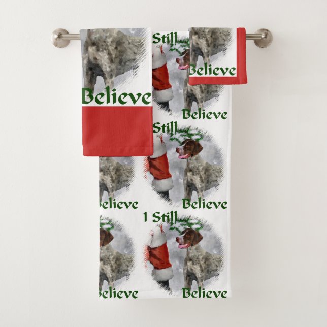 German Shorthaired Pointer Christmas Bath Towel Set (Insitu)