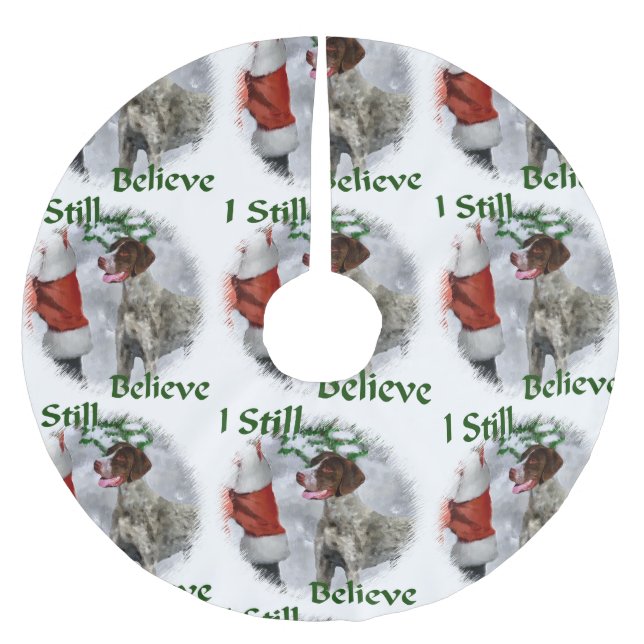 German Shorthaired Pointer Christmas Brushed Polyester Tree Skirt (Front)