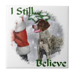 German Shorthaired Pointer Christmas Ceramic Tile