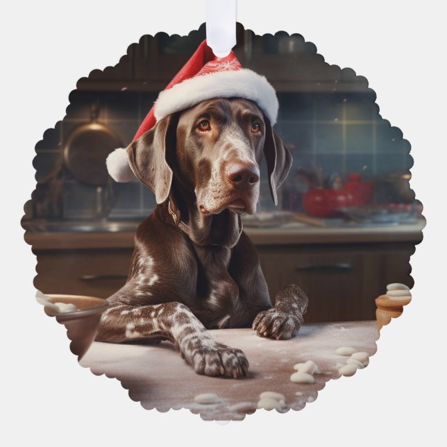 German Shorthaired Pointer Christmas Cookies Tree Decoration Card (Front)