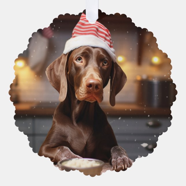 German Shorthaired Pointer Christmas Cookies Tree Decoration Card (Front)
