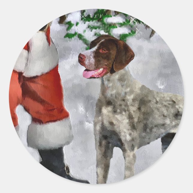 German Shorthaired Pointer Christmas Gifts Classic Round Sticker (Front)