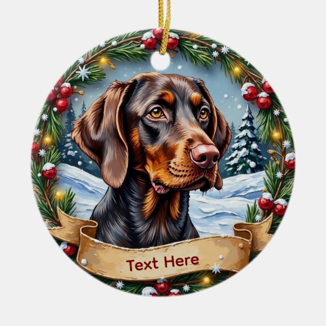 German Shorthaired Pointer Christmas Ornament (Front)