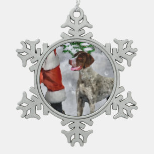 German Shorthaired Pointer Christmas Snowflake Pewter Christmas Ornament
