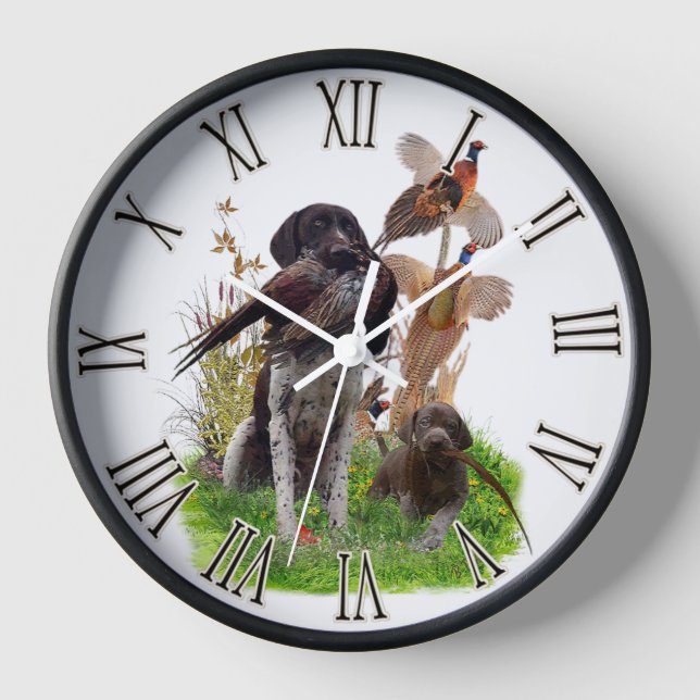 German Shorthaired Pointer  Clock (Front)