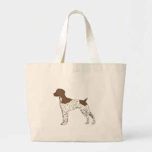 german shorthaired pointer colour silhouette large tote bag