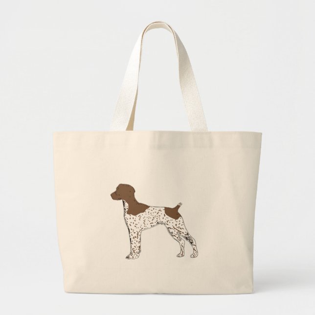 german shorthaired pointer colour silhouette large tote bag (Front)