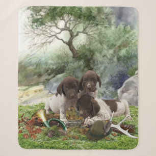German Shorthaired Pointer cute  puppies       Sherpa Blanket