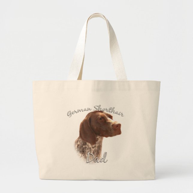 German Shorthaired Pointer Dad 2 Large Tote Bag (Front)