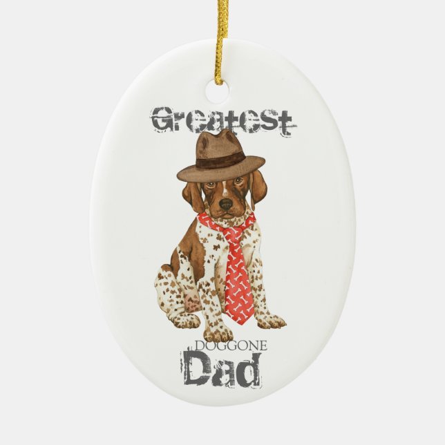 German Shorthaired Pointer Dad Ceramic Ornament (Front)